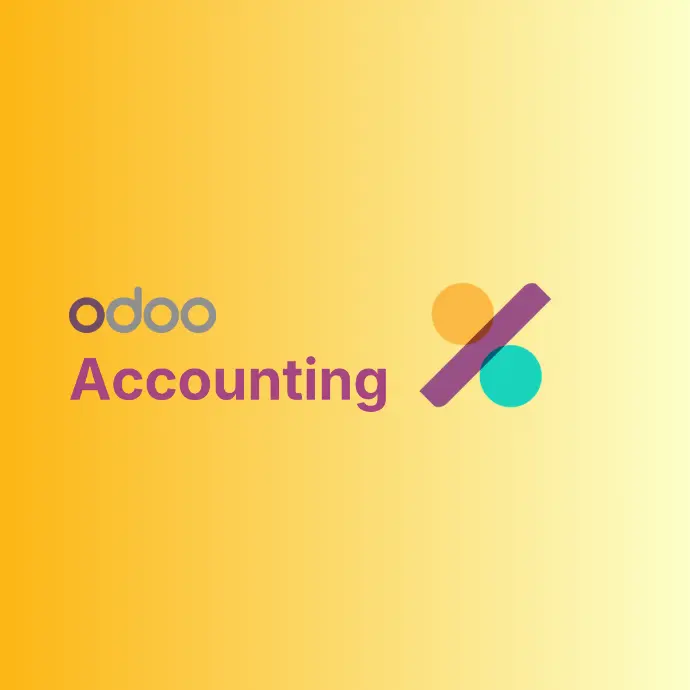 Odoo Accounting logo on a yellow background.