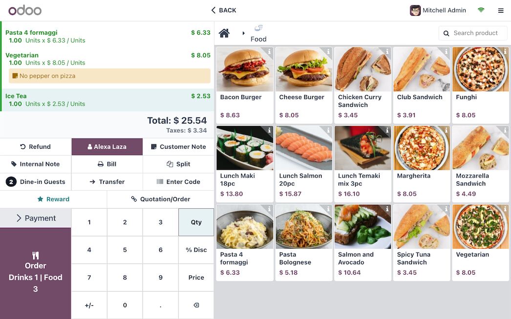 odoo restaurant