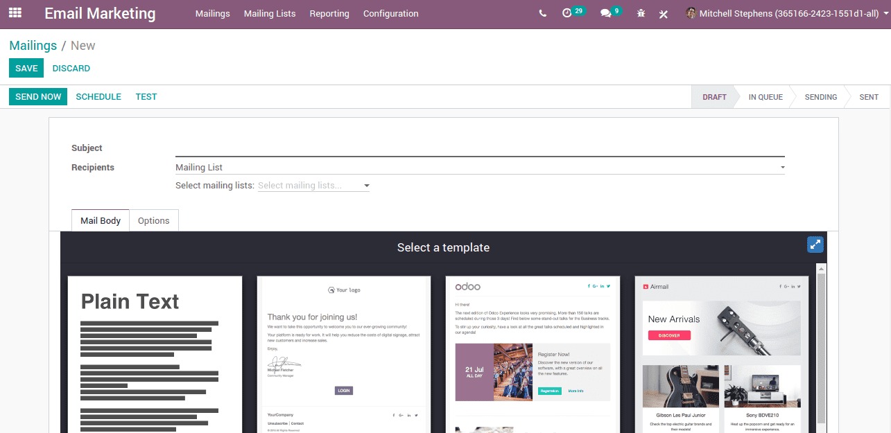 odoo email marketing